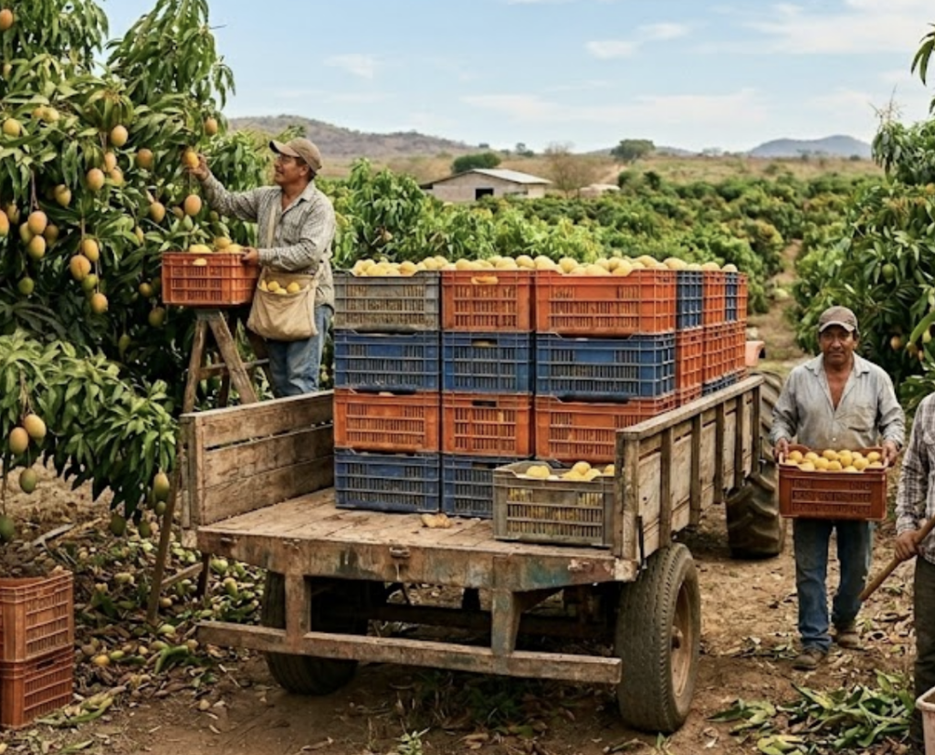 Imagen recolecta mangos Mangonik