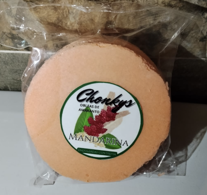 Oblea de amaranto sabor mandarina Chonkys