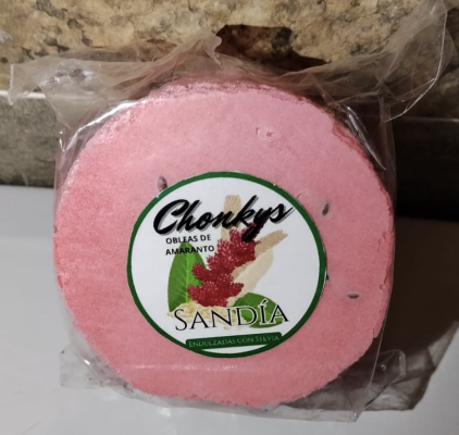 obleas de amaranto sabor sandía Chonkys